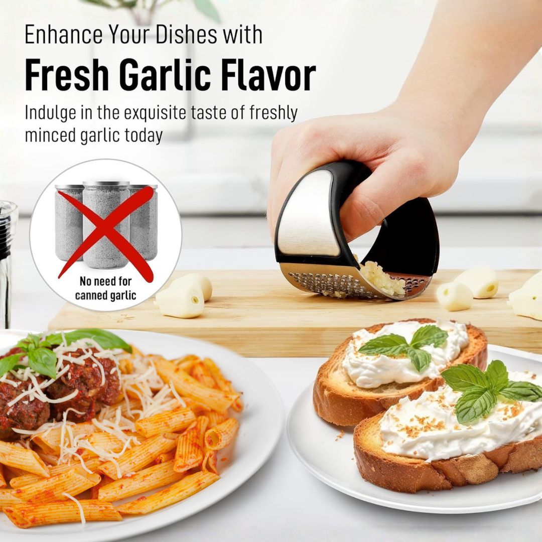 Stainless Steel Garlic Crusher (Pack of 2)