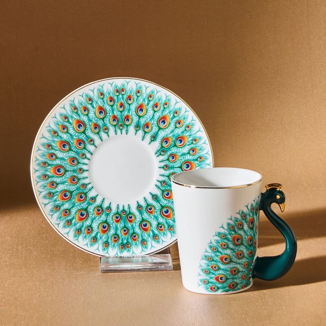 Classy Peacock Tea Set