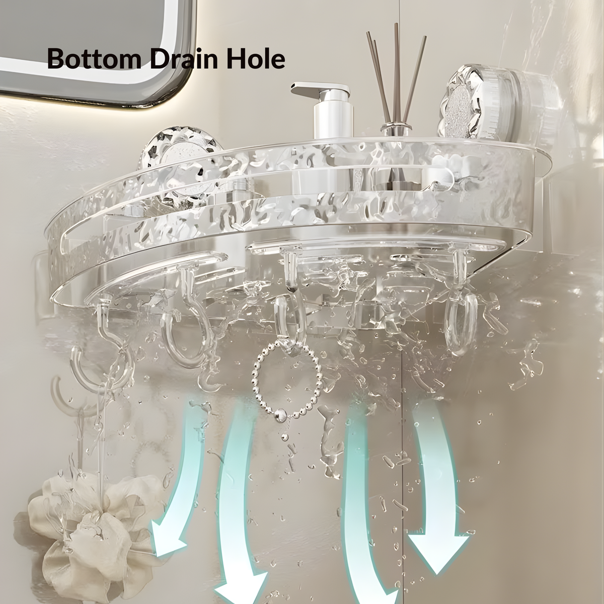 No-Drill Corner Shower Shelf