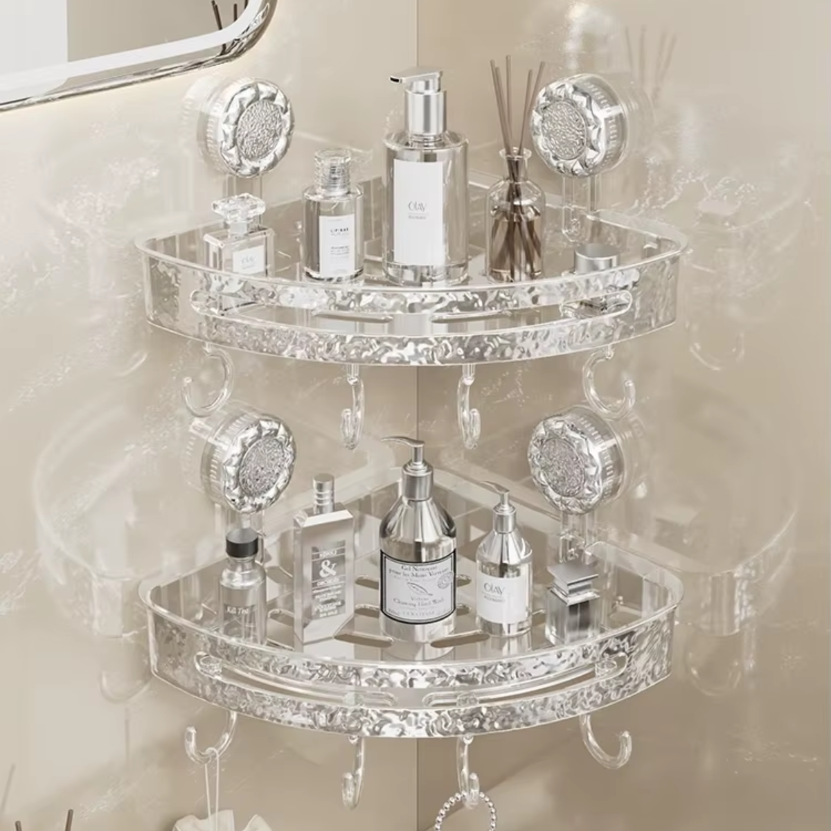 No-Drill Corner Shower Shelf