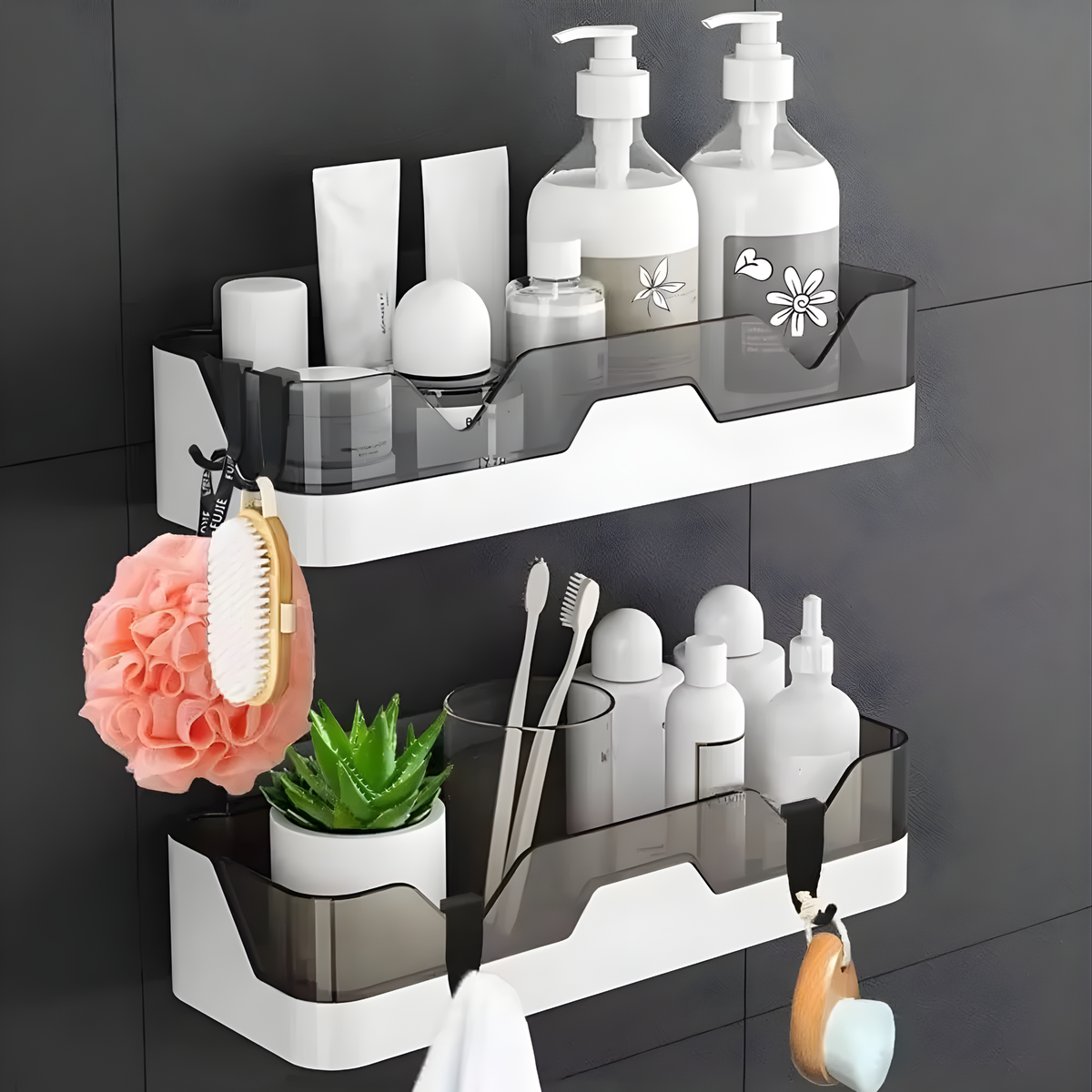 No-Drill Bathroom Wall Shelf