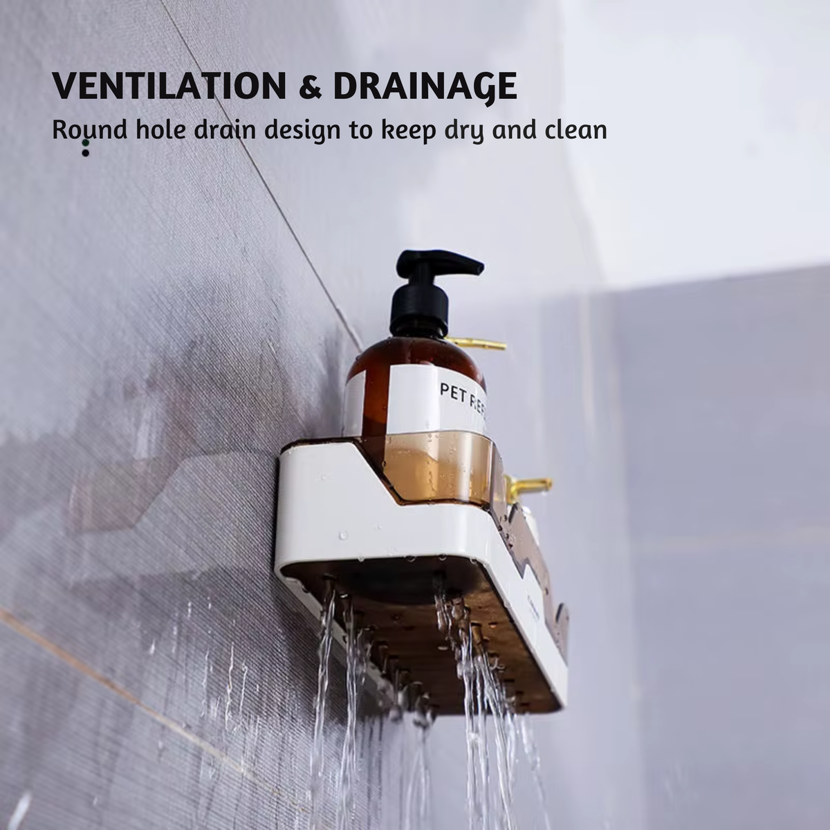 No-Drill Bathroom Wall Shelf