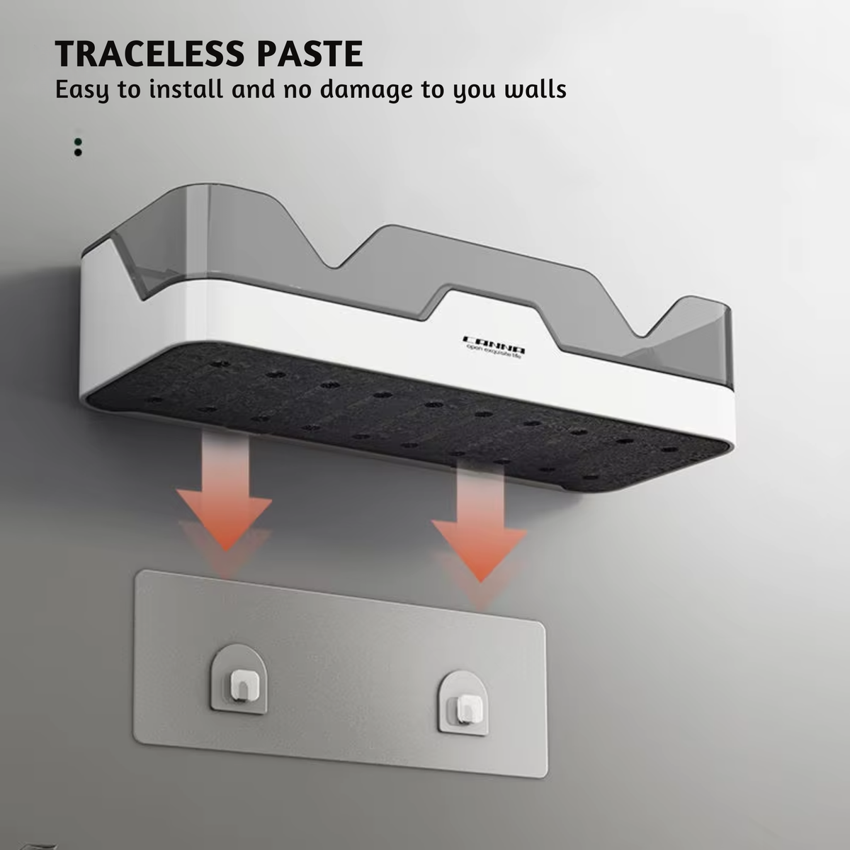 No-Drill Bathroom Wall Shelf
