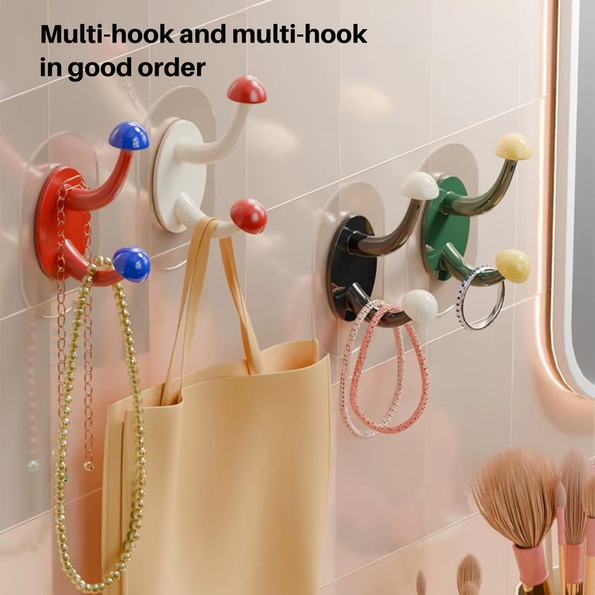 Mushroom Adhesive Wall Hook (Pack of 4)