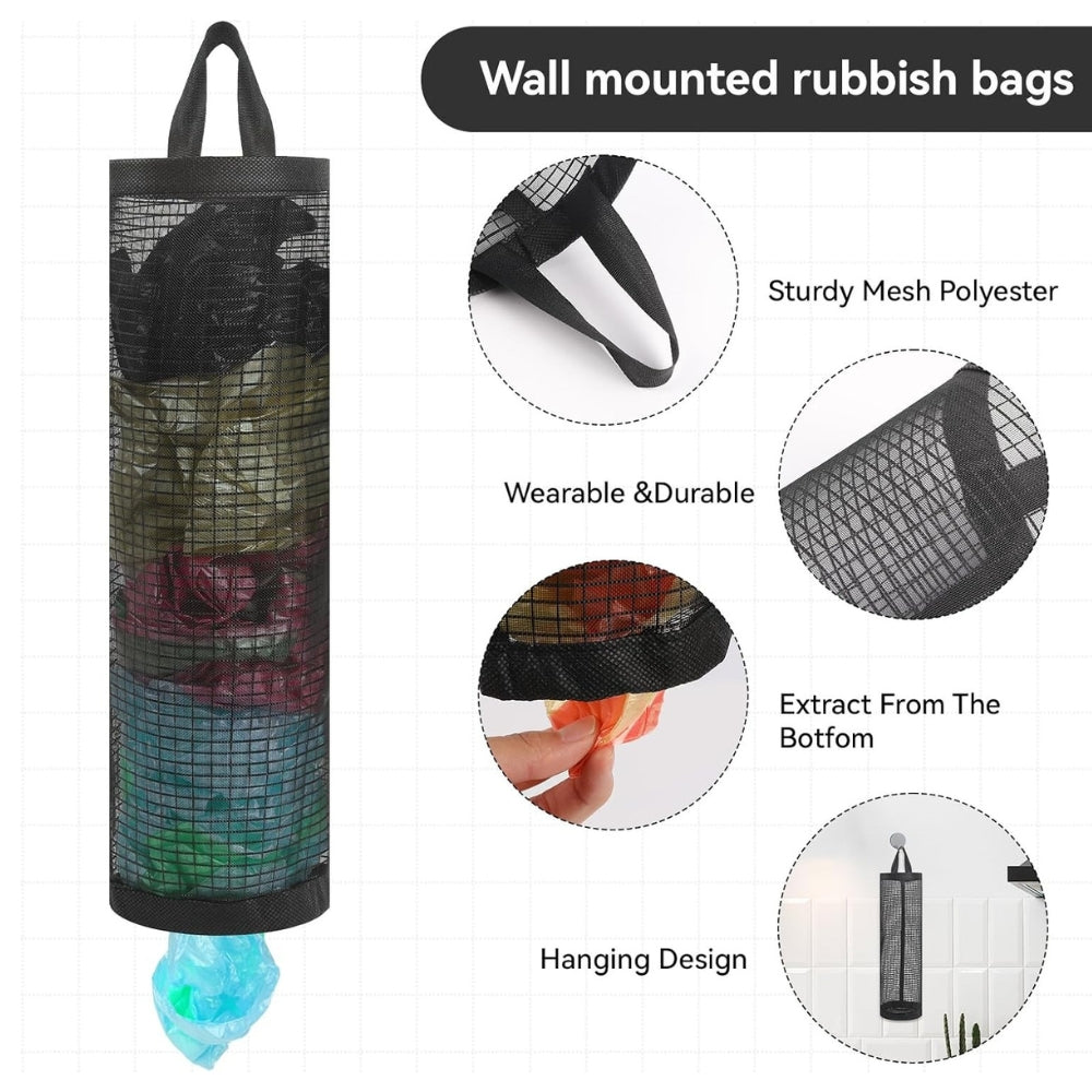 Mesh Plastic & Grocery Bag Storage Organizer (Pack of 2)