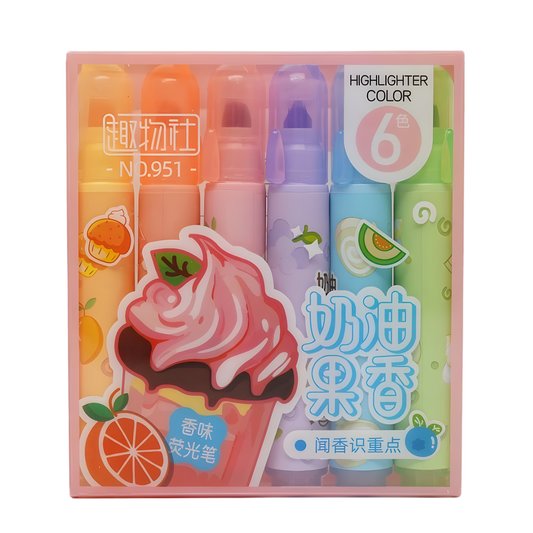 6-Color Pastel Highlighter Set