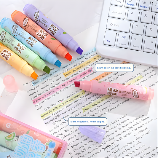 6-Color Pastel Highlighter Set