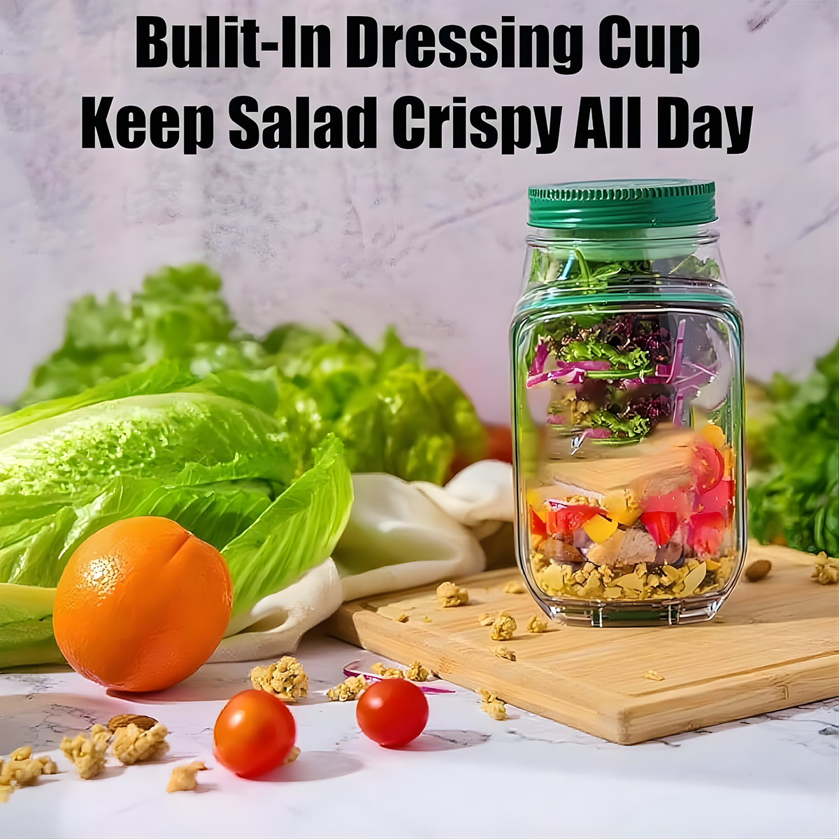 Portable Salad Jar Container