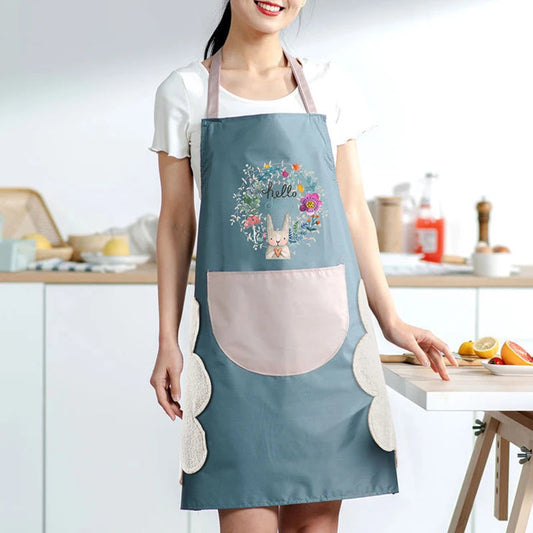 Kitchen Apron With Pocket & Hand-wipe