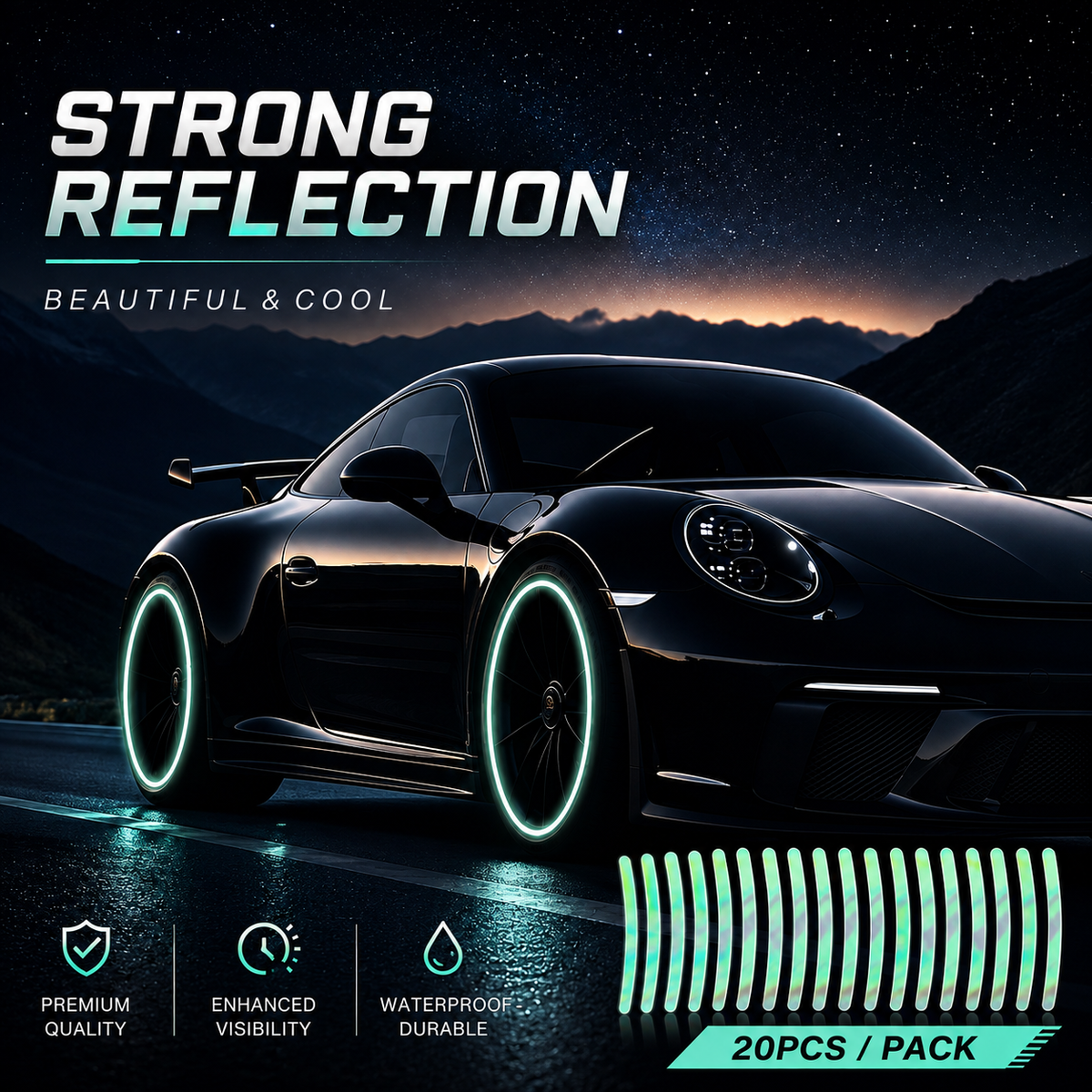 Reflective Wheel Rim Stickers