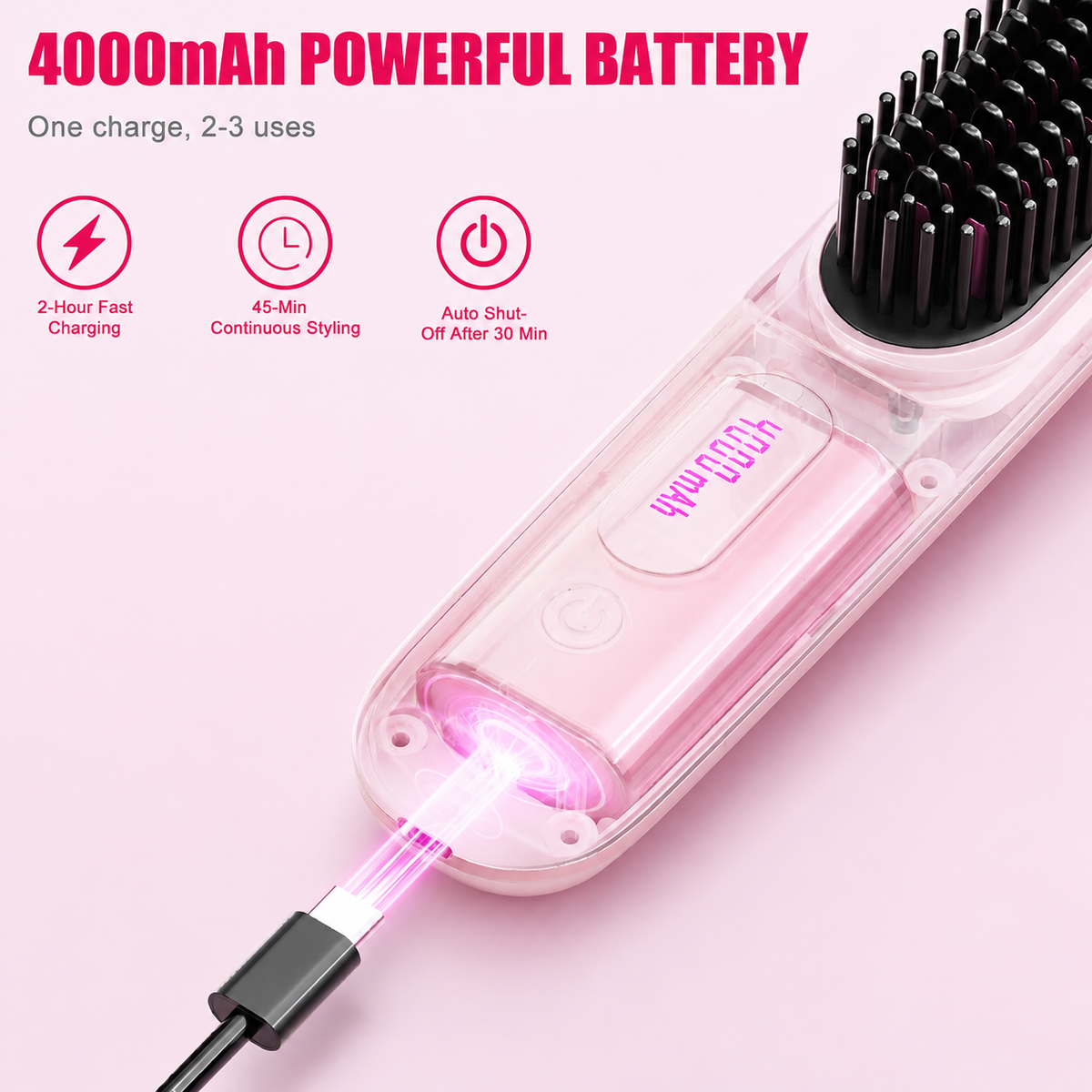 Cordless Hair Straightener Brush