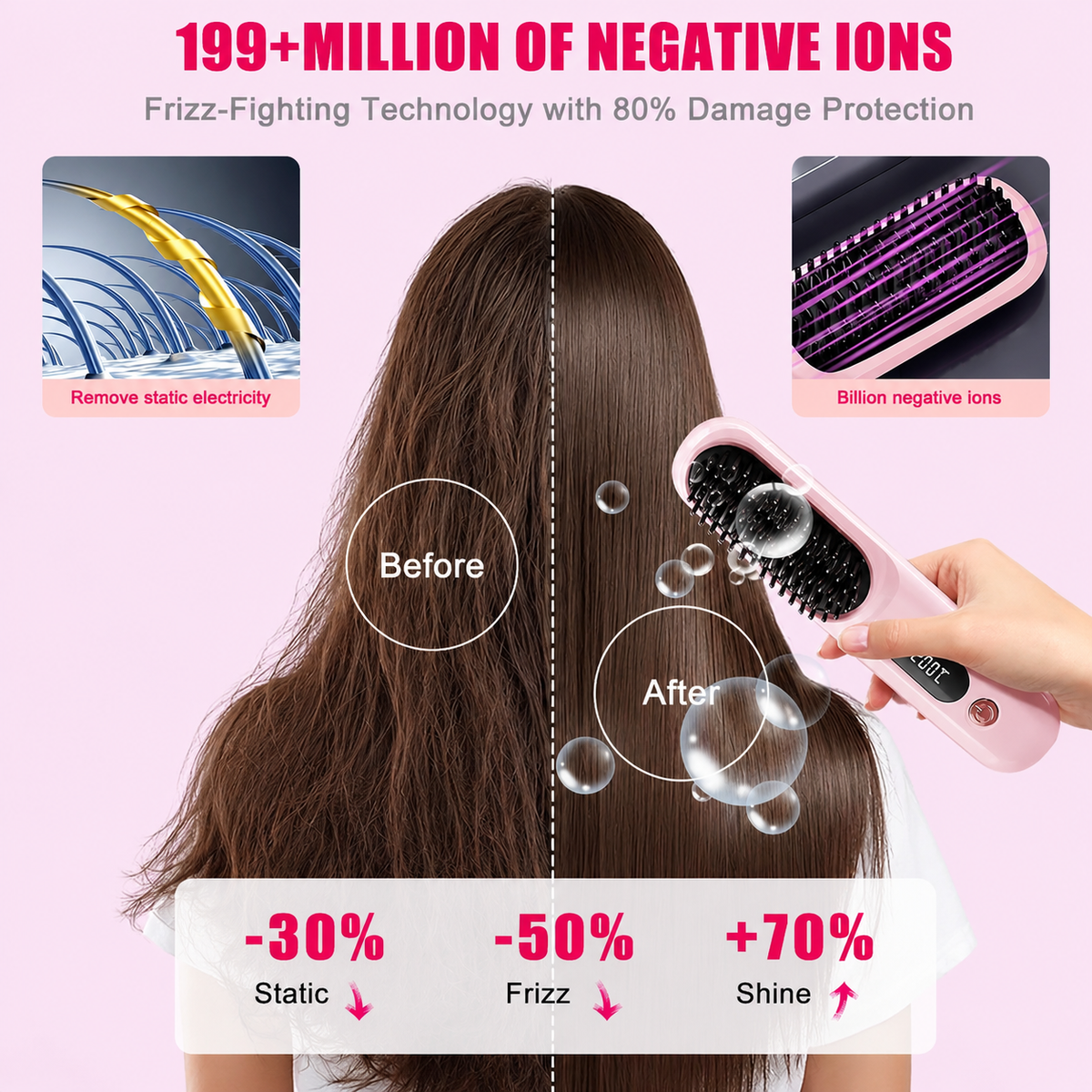 Cordless Hair Straightener Brush