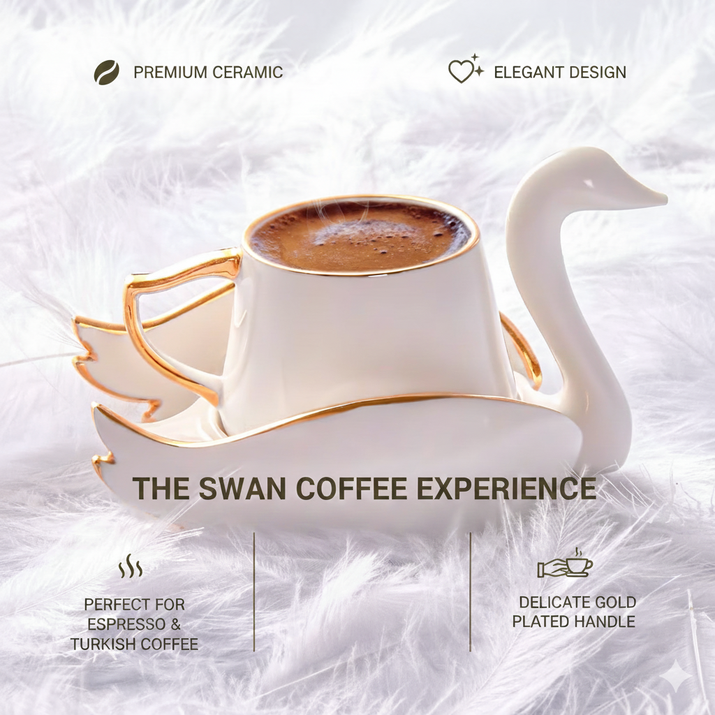 Elegant Swan Cup Set