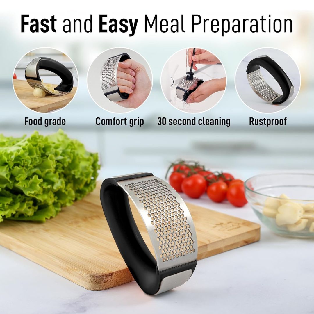 Stainless Steel Garlic Crusher (Pack of 2)