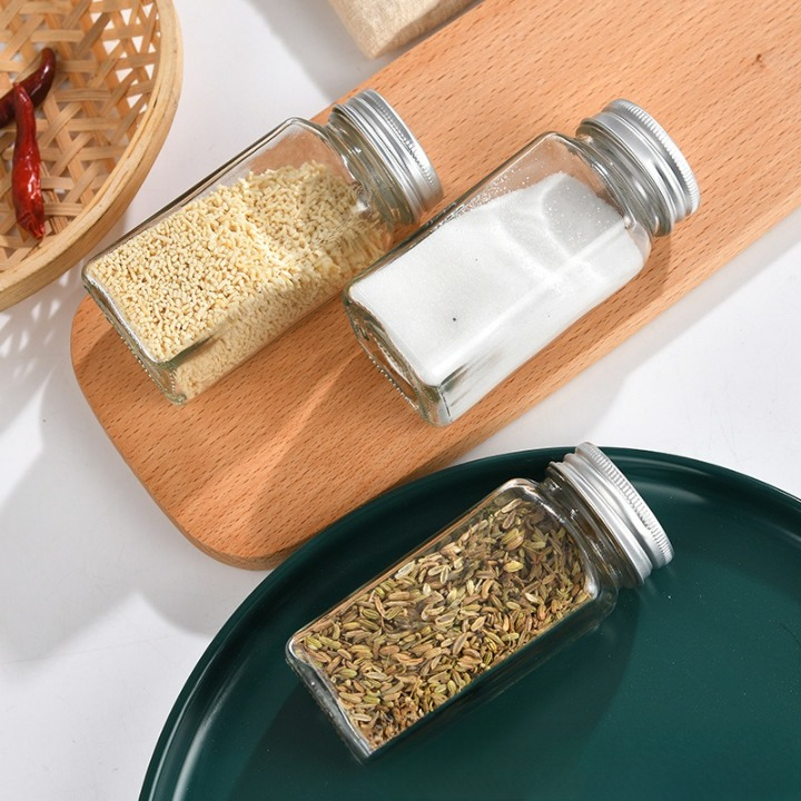 Glass Spice Jars + Labels Roll & Funnel
