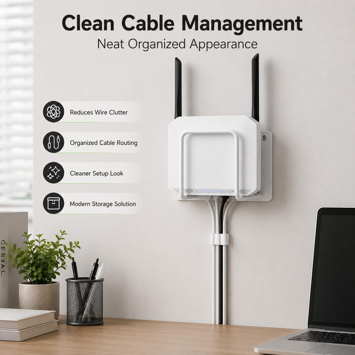 Metal Wall Mounted Shelf for WiFi Router & Modem