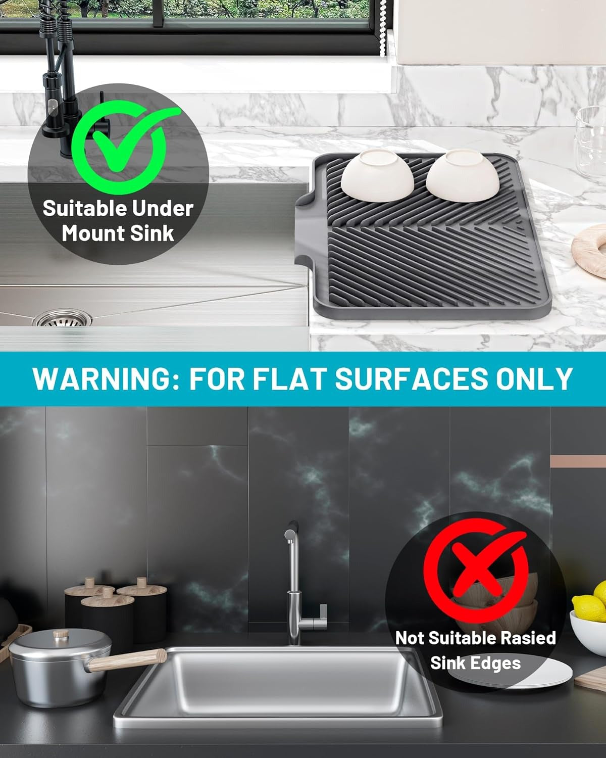Kitchen Counter Dish Drying Mat