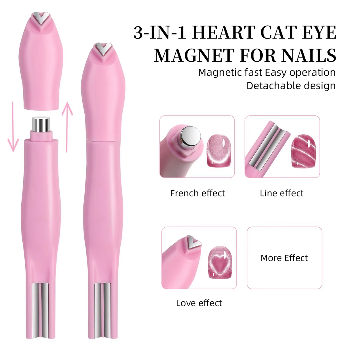 Heart Shape Cat Eye Nail Magnet